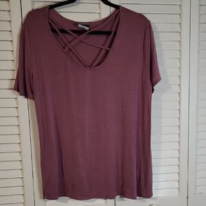 Elegant Mauve Short Sleeve Top